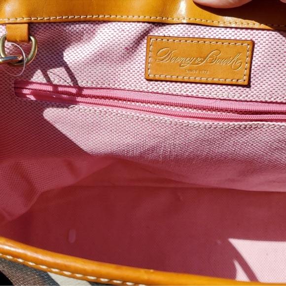 DOONEY & BOURKE VINTAGE GIRAFFE ANIMAL.. CANVAS W/ TAN LEATHER TRIM DUCK CHARM - Picture 16 of 17